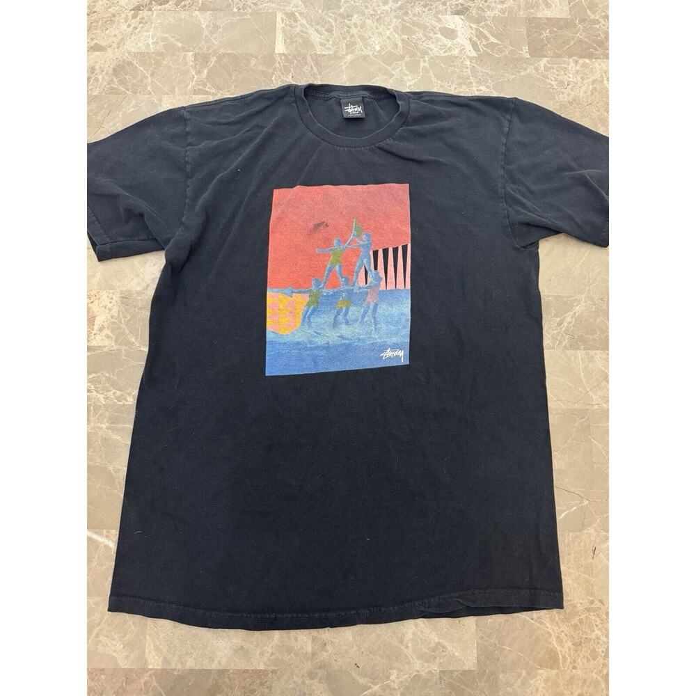 Vintage Y2K Stussy Big Graphic T-Shirt Skate Stüssy Men’s Large Water Ski